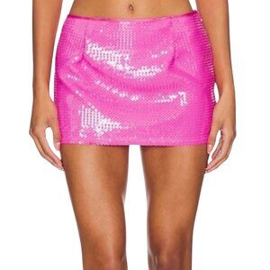 Miscreants Harper Hot Pink Sequin Mini Skirt UK 6 US 2 NWT
